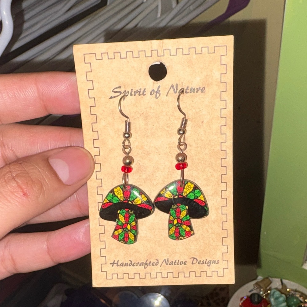 Colorful Mushroom Earrings